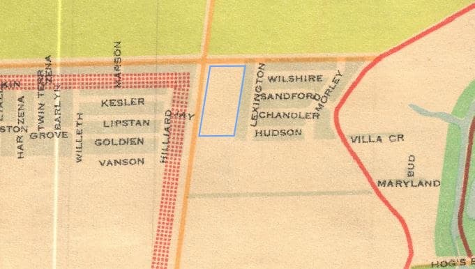 The Auto-Sky, outlined here in blue, hugged the Ottawa-Nepean border. Map Source: Federal District Commission (1954)