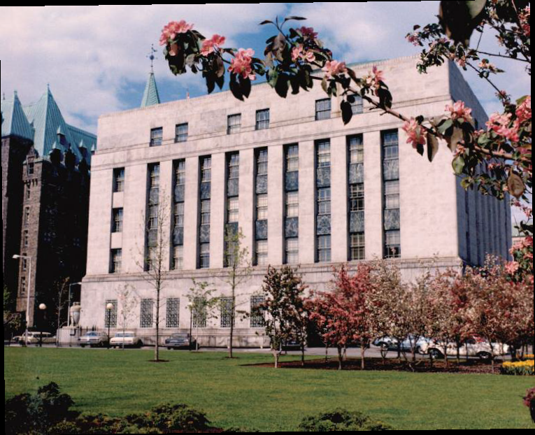 Bank of Canada, west facade, in 1966 (Via Bank of Canada)