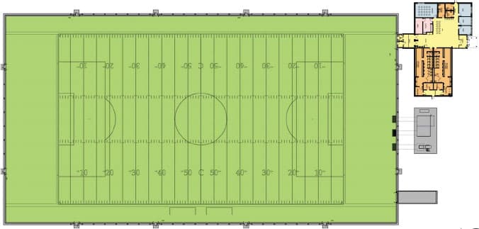 Layout of the proposed Sooners football dome and club house from Edward J. Cuhaci and Associates Architects Inc.