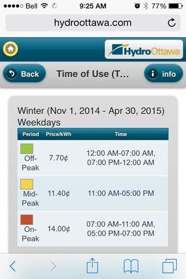 Winter hydro rates