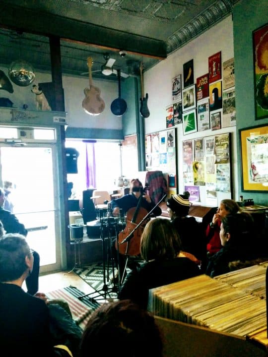 Raphael Weinroth-Browne performed the complete Bach Suites for Solo Cello at The Record Centre in Hintonburg over the weekend of Nov. 25-26. (Natasha Gauthier photo)